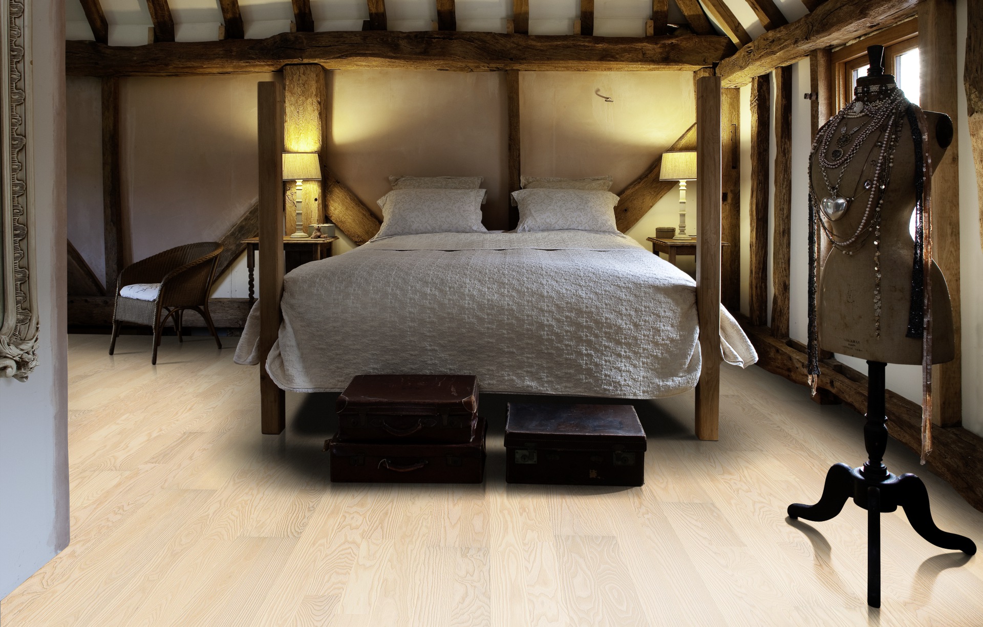 Паркетная доска Kahrs Песочная Ясень Фалстербо Falsterbo 152N55AK0VKW240 Calm 2423×200×15 фото в интерьере